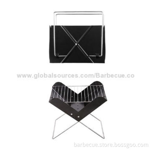 X-shaped Foldable BBQ Promotional Grill, Made of Carbon Steel, 28cm Working Table Height